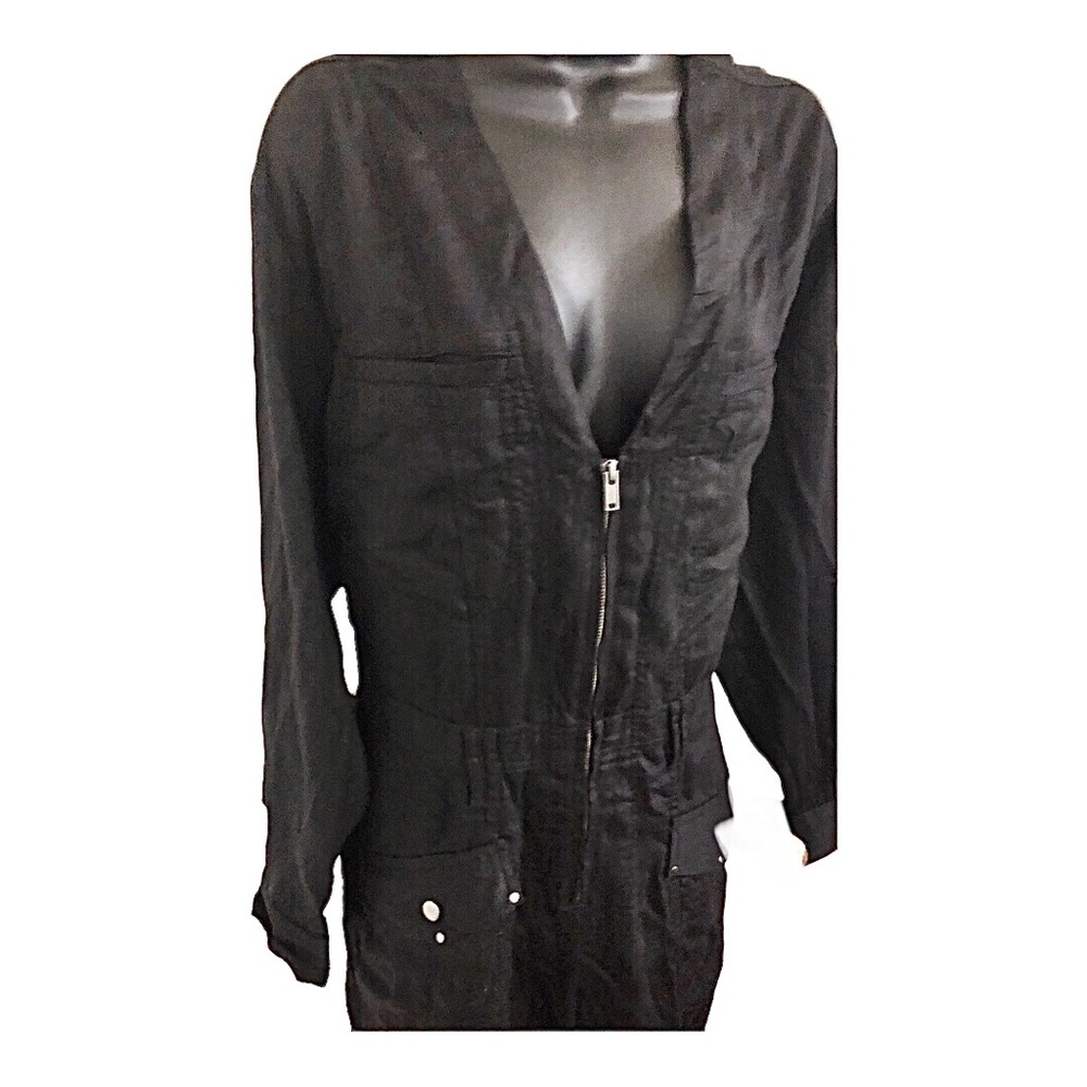 Free People Time for Me black lyocell overall jumpsuit size Medium new - Picture 16 of 16